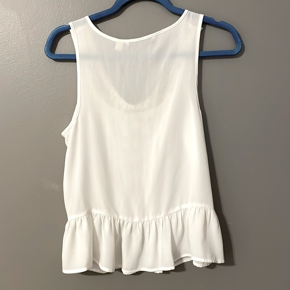 🆕 NWOT | LC Lauren Conrad | White Peplum Blouse | Super Cute Tank! 💍 Bridal - Picture 4 of 4